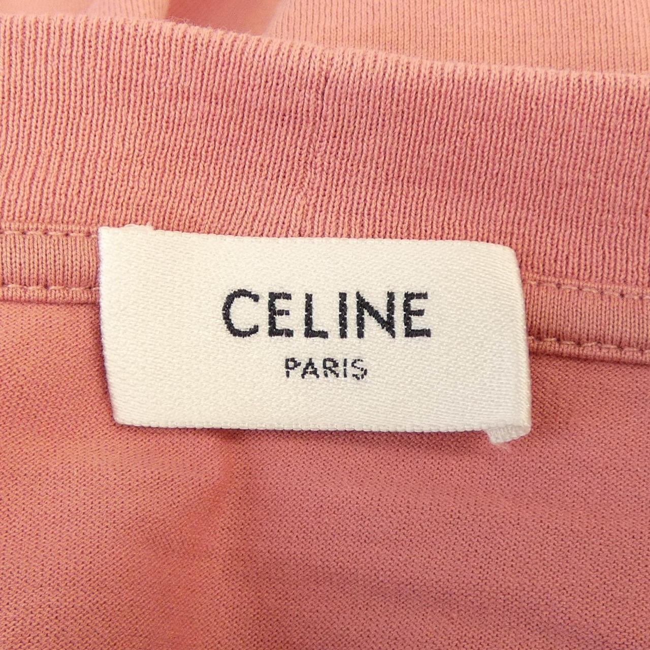 セリーヌ CELINEプリント コットンクロップドTシャツ