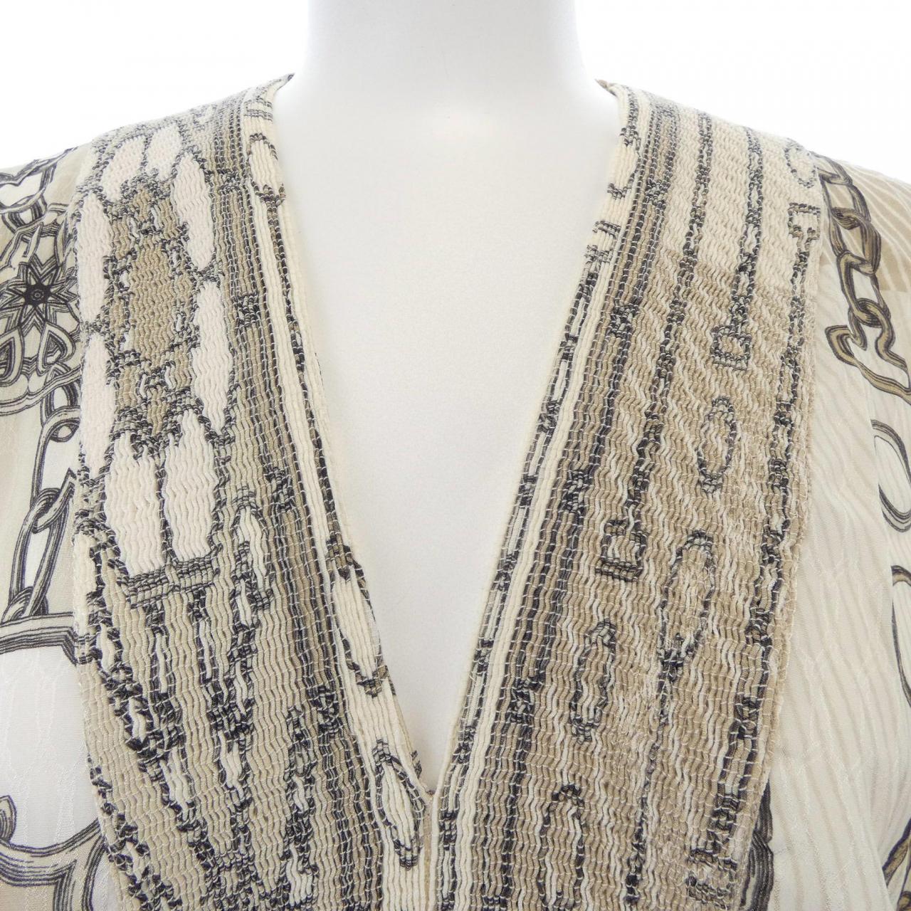 エルメス EFFET KALEIDOSCOPE シルクワンピース38
