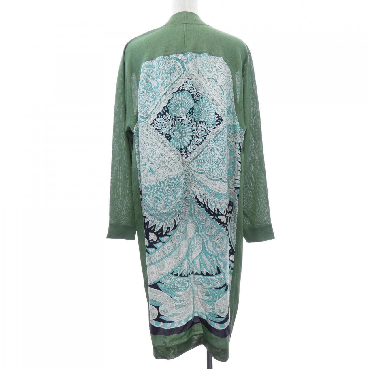 エルメス LE JARDIN LA MAHARANI シルクロングカーディガン