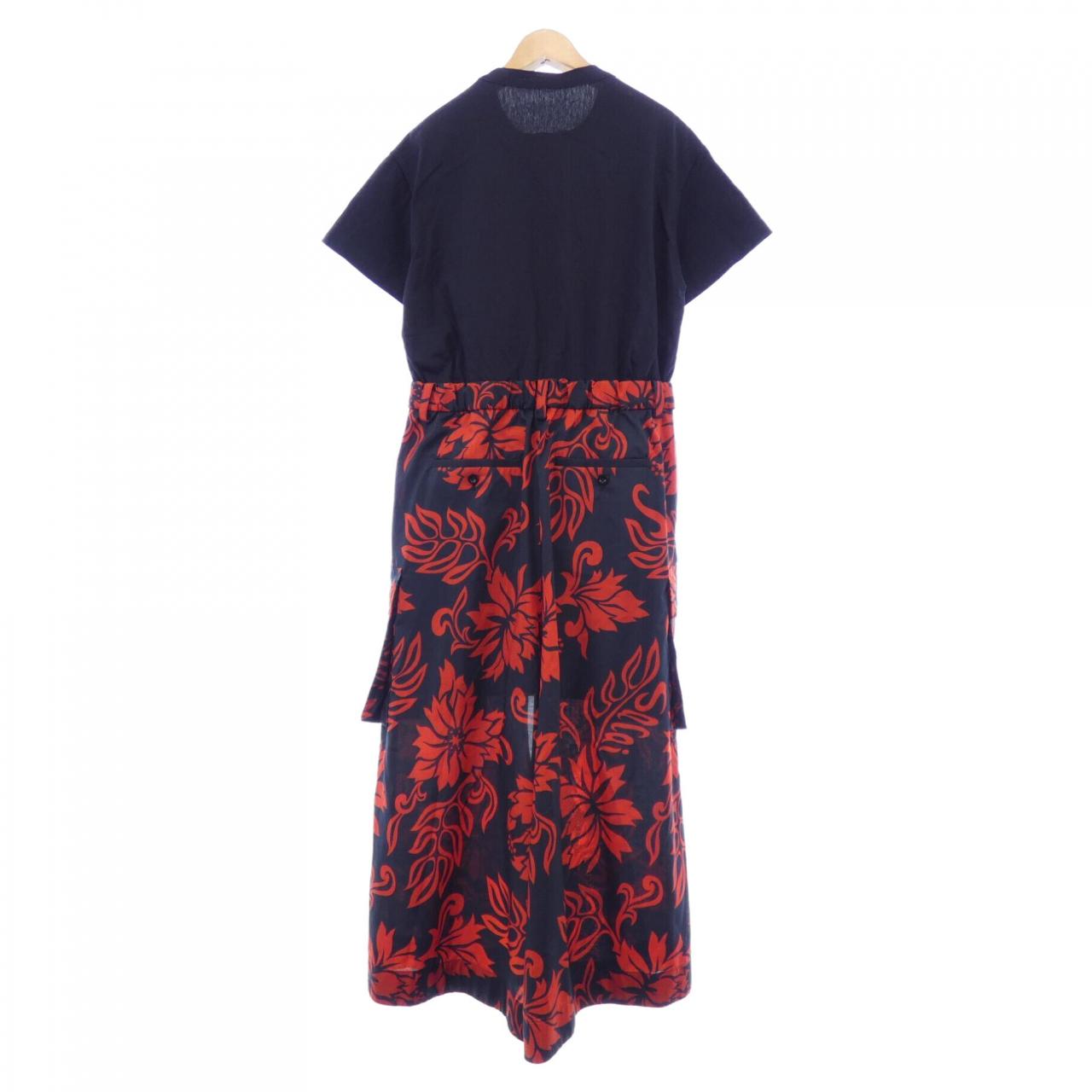 サカイ FLORAL PRINT COTTON JERSEY ワンピース