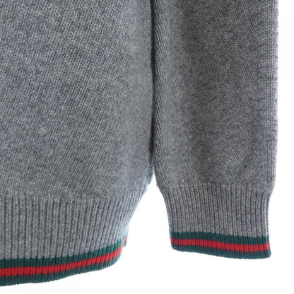 グッチ ウェブストライプ カシミヤ混カーディガン