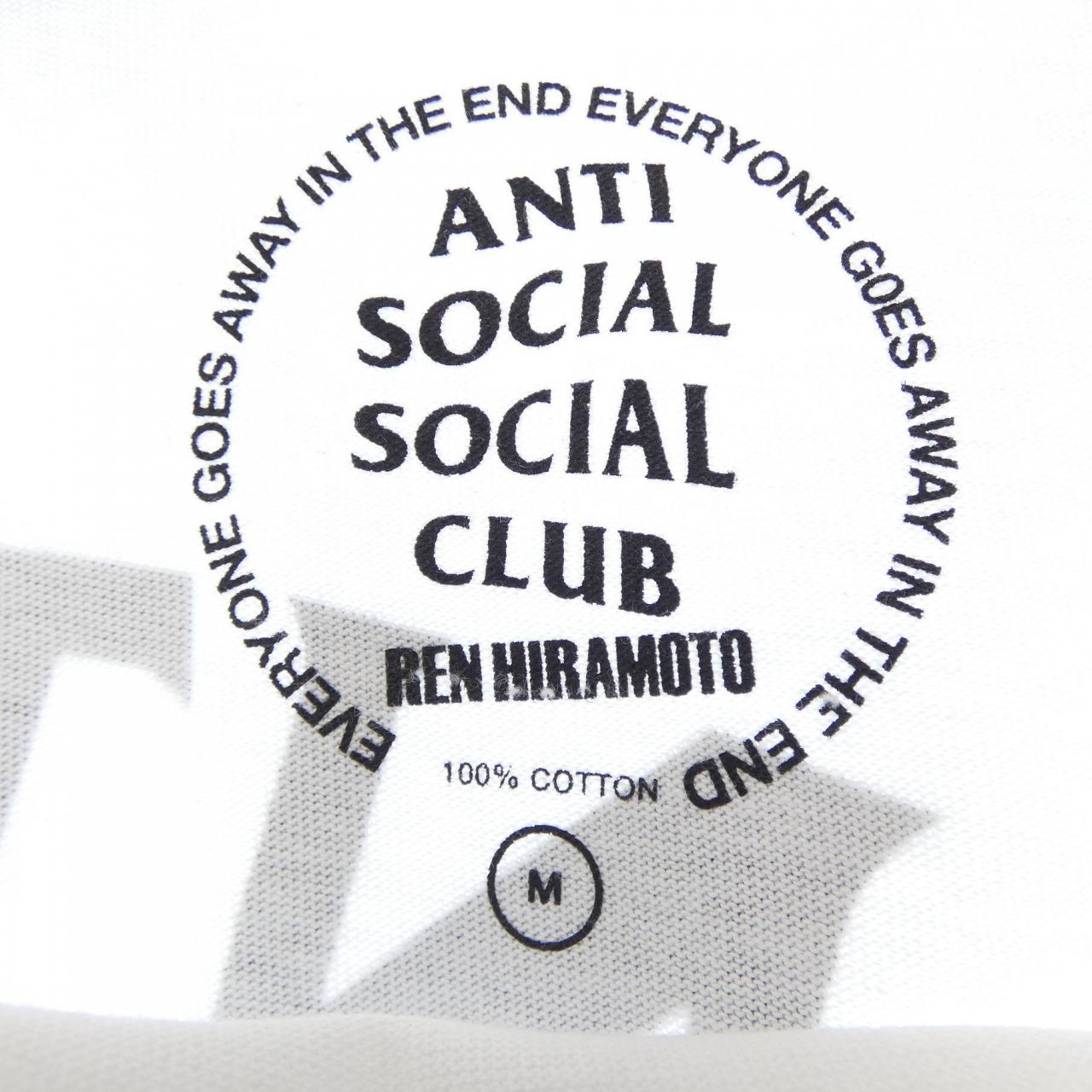 アンチソーシャルソーシャルクラブ REN HIRAMOTO コットン Tシャツ