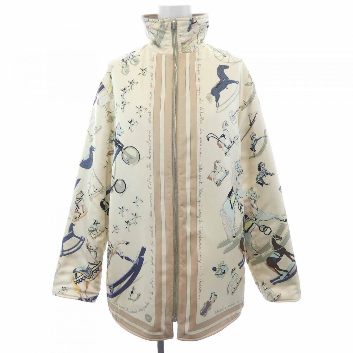 エルメス CHEVAL ツイルレーヌ シルク カシミヤ ポリエステル コート