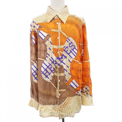 エルメス CHEMISE SUR MESURE シルクシャツ