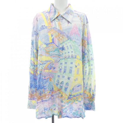 エルメス LES FOLIES DU FAUBOURG シルクシャツ