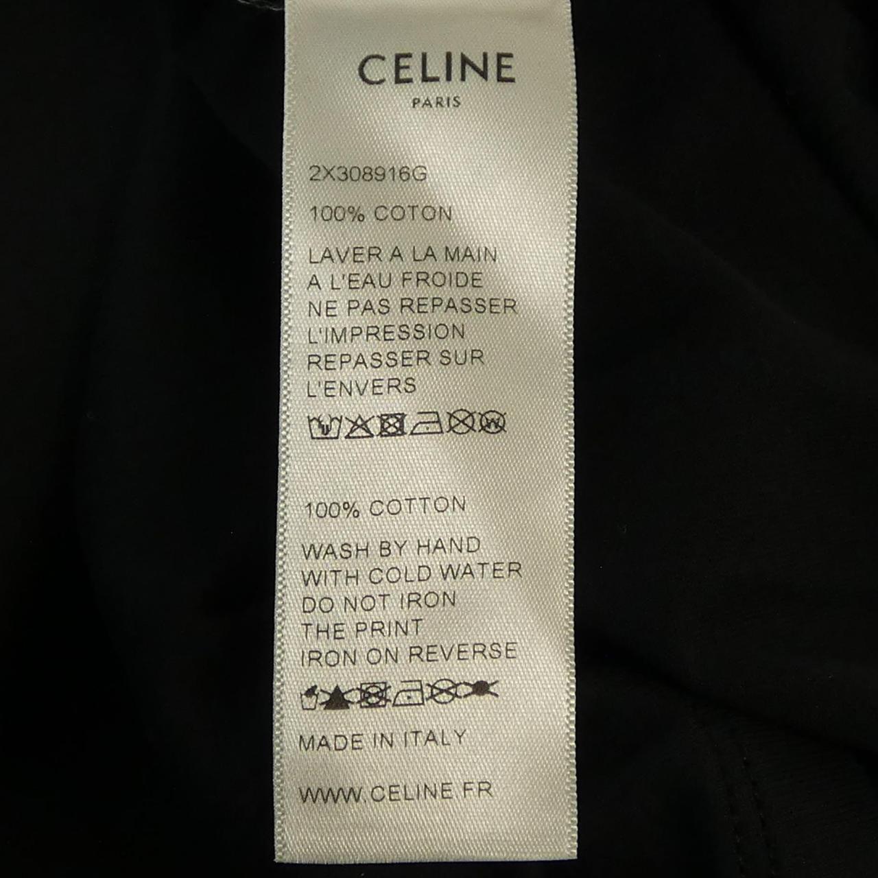 セリーヌ クラシックロゴ コットン Tシャツ