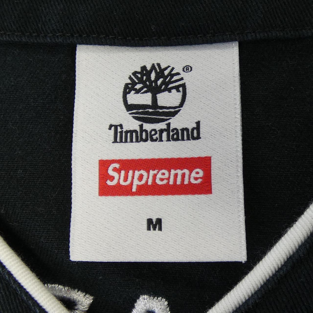 シュプリーム Timberland コットンベースボールシャツ