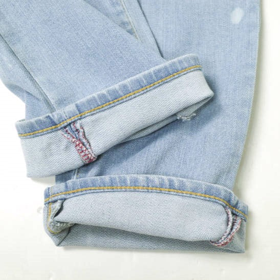 イージーンズ SEA HORSE BOY'S TAPERED コットン デニムパンツ