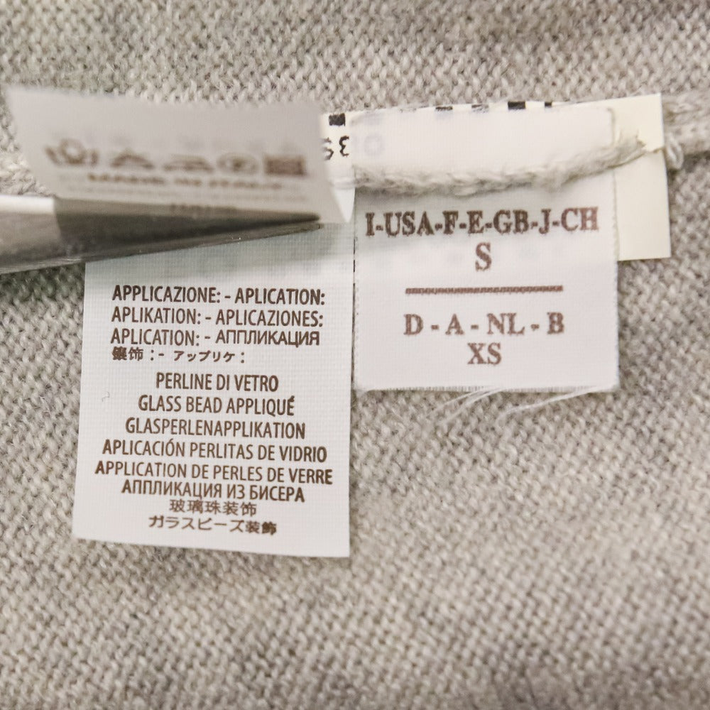 Brunello Cucinelli ガラスビーズ カシミヤ100% ショートスリーブニット