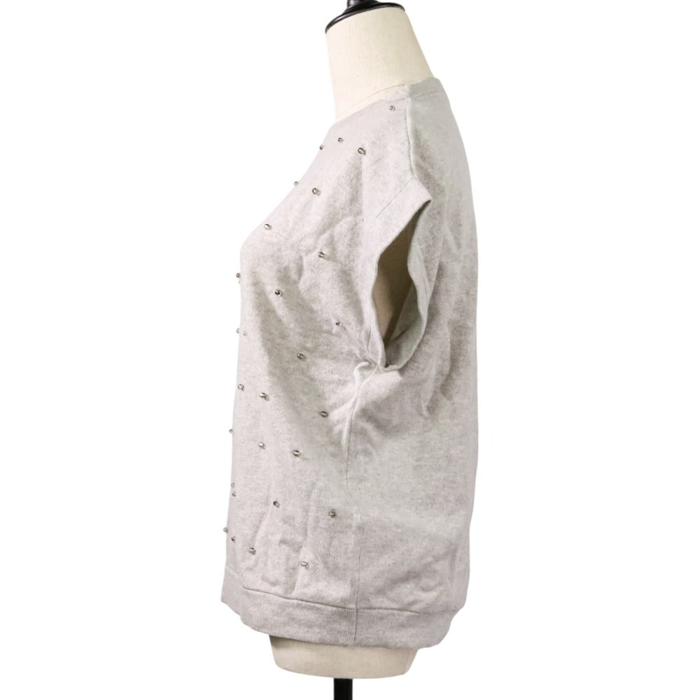 Brunello Cucinelli ガラスビーズ カシミヤ100% ショートスリーブニット