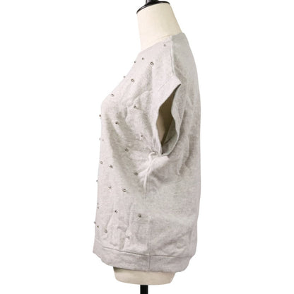 Brunello Cucinelli ガラスビーズ カシミヤ100% ショートスリーブニット