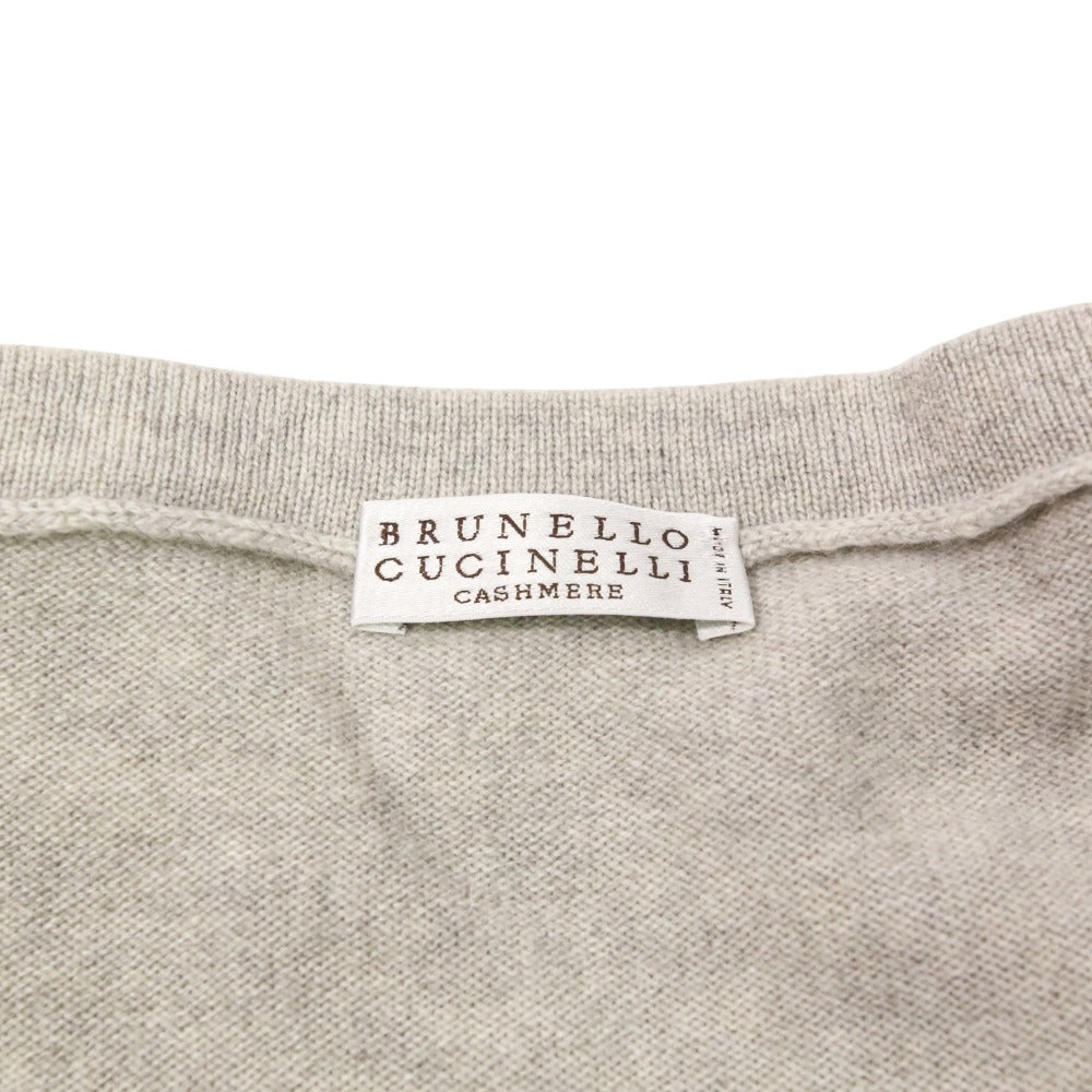 Brunello Cucinelli ガラスビーズ カシミヤ100% ショートスリーブニット