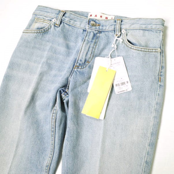 マルニ PAJD0344L0 コットン モヘヤ 牛革 デニムパンツ