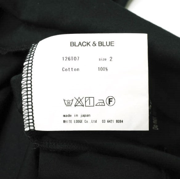 BLACK&BLUE ハイネック 3/4 スリーブ Tシャツ