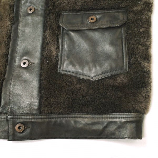 ダブルアールエル GRIZZLY JACKET シアリング カウハイド ジャケット