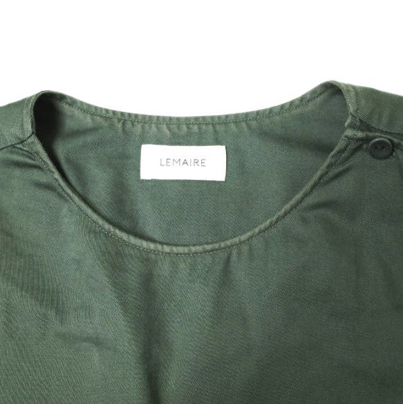 LEMAIRE ボタン ネック トップ コットン シャツ
