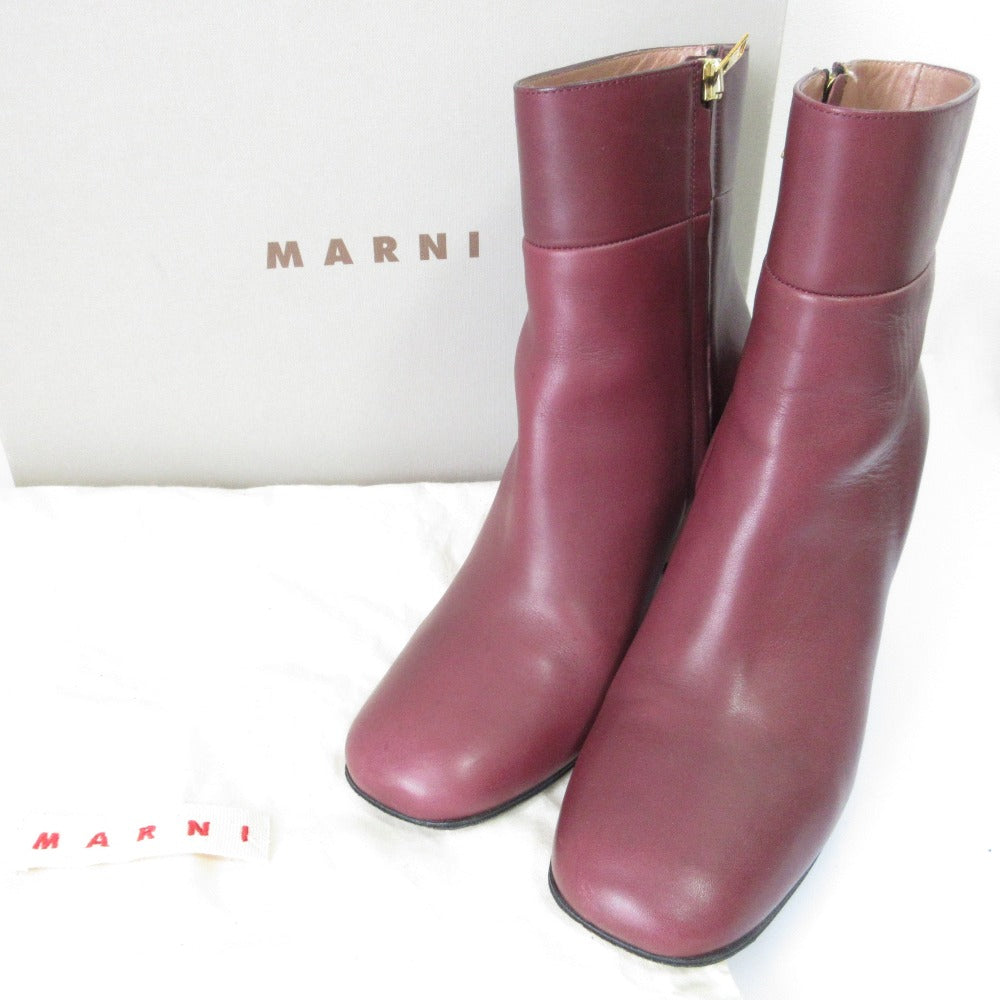 マルニ レザー ハイヒール アンクル ブーツ
