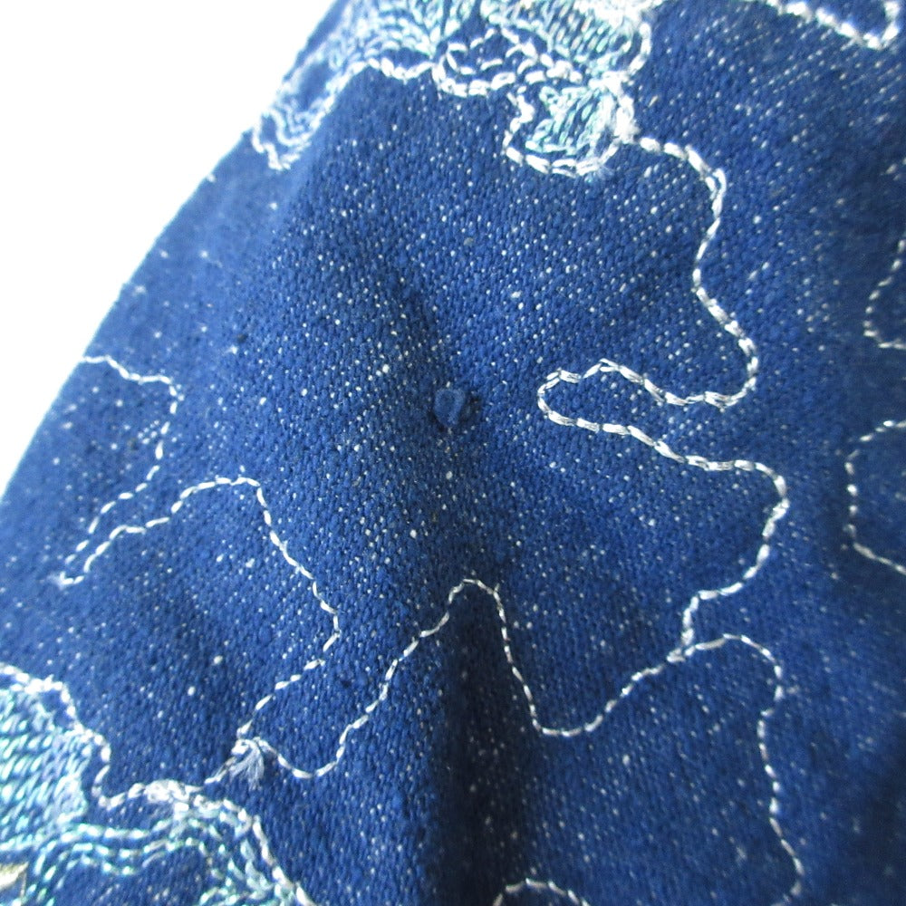 LEONARD 刺繍 シルク デニム ロング ジャケット