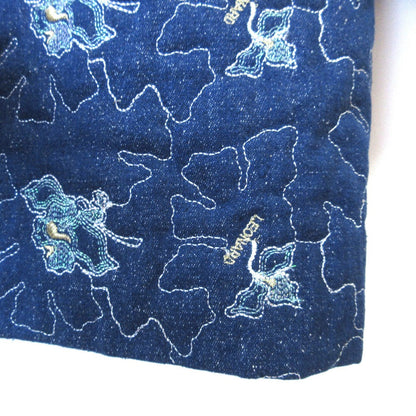 LEONARD 刺繍 シルク デニム ロング ジャケット