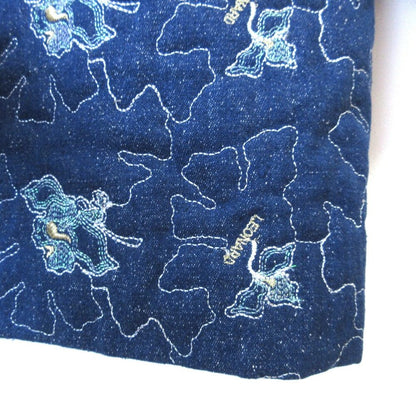 LEONARD 刺繍 シルク デニム ロング ジャケット