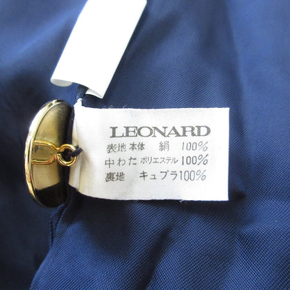 LEONARD 刺繍 シルク デニム ロング ジャケット