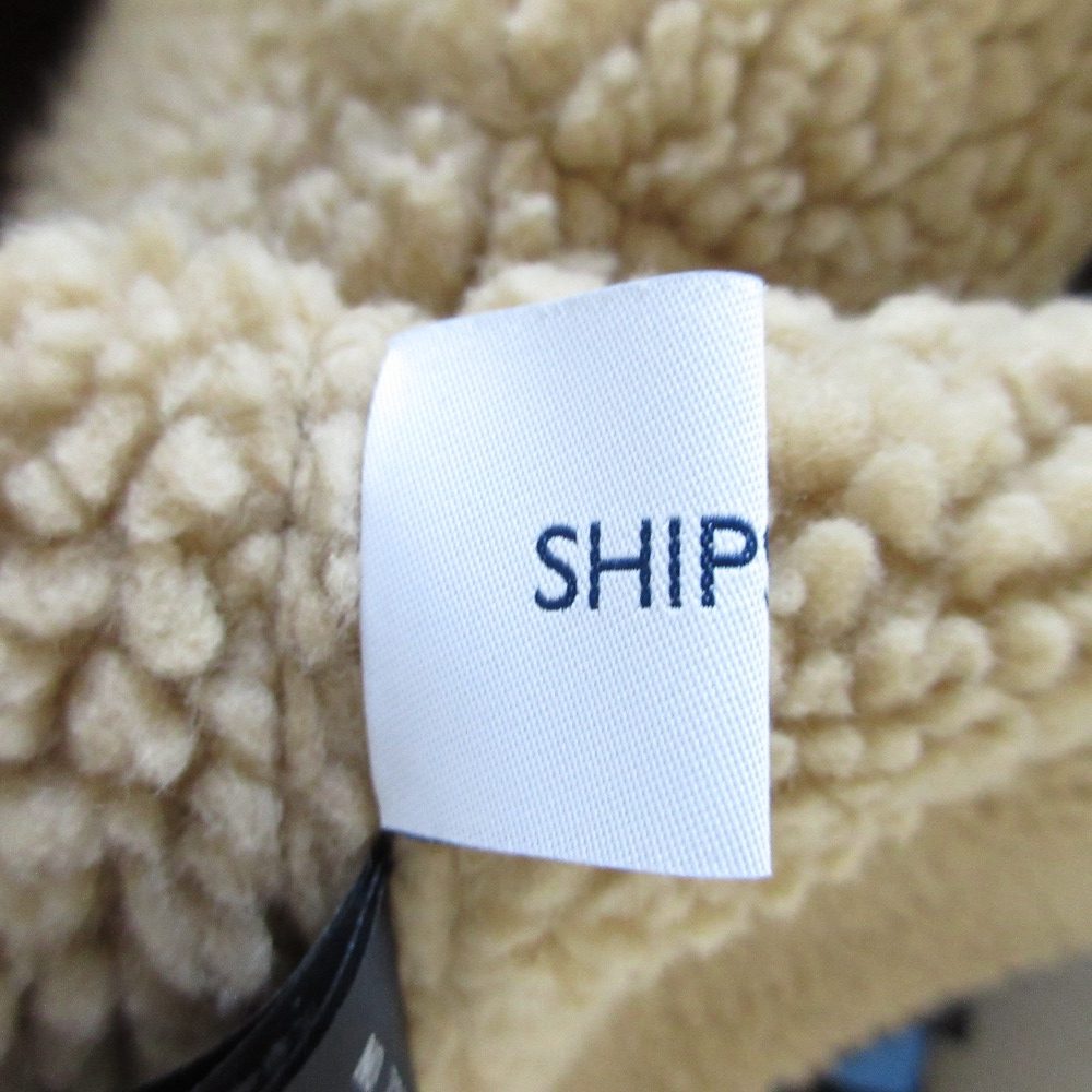 SHIPS any フェイク ムートン ロング コート