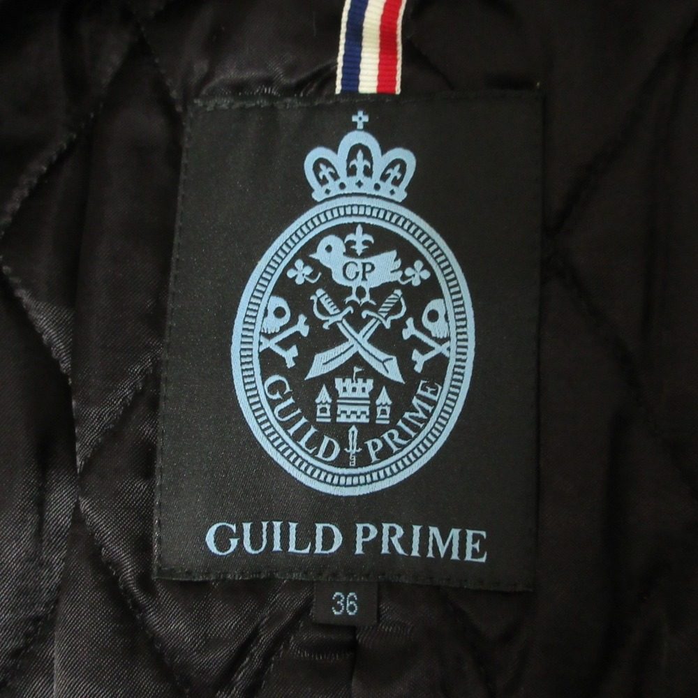 GUILD PRIME ブラック ウォッチ ラビット ファー コート