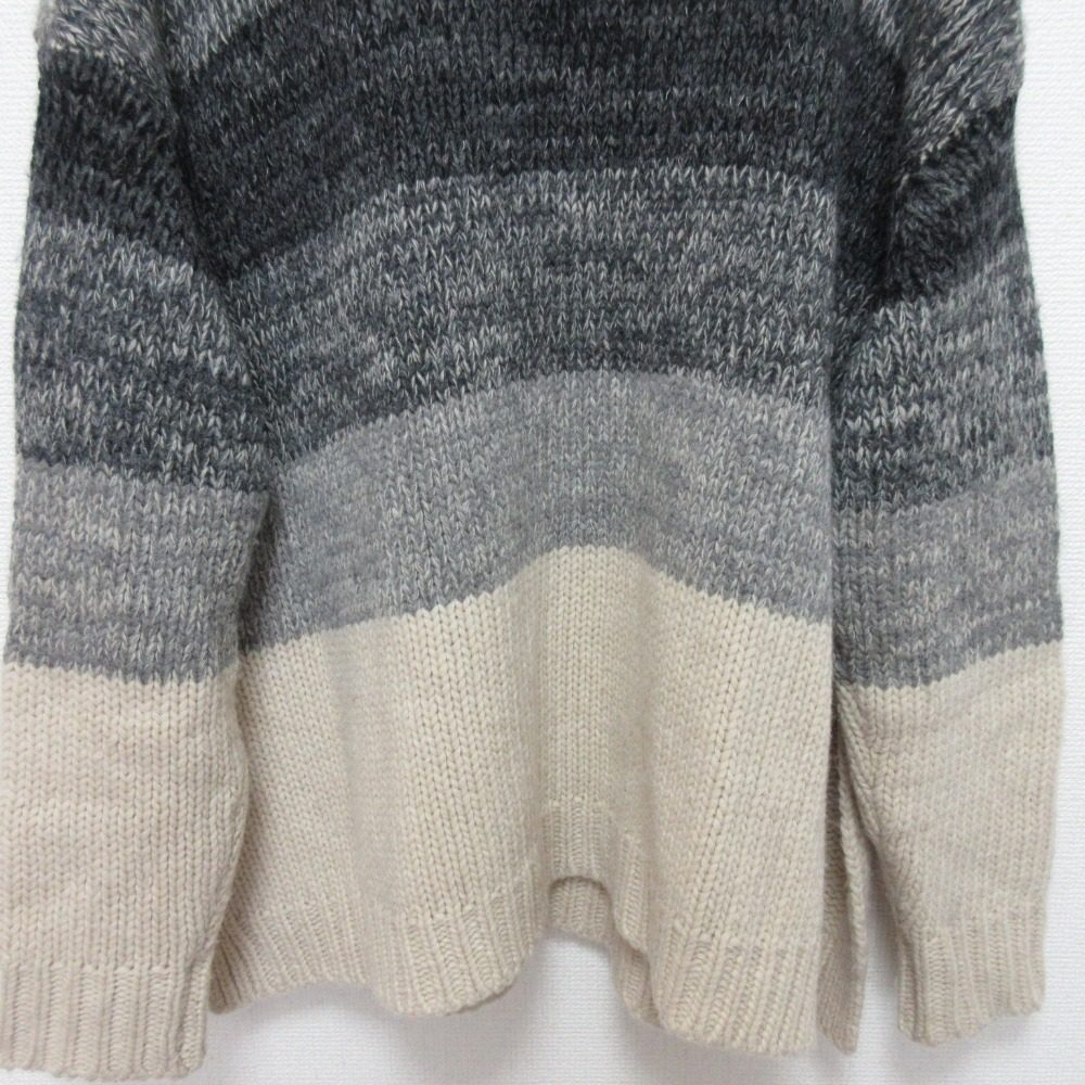 CLANE グラデーション ボーダー ワイド ニット プルオーバー