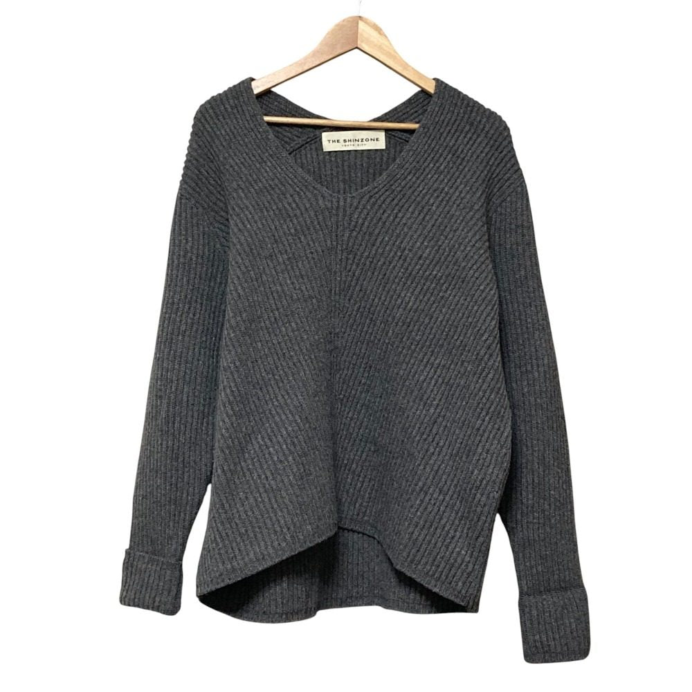 ザシンゾーン VOLUME V-NECK KNIT ウールニットプルオーバー