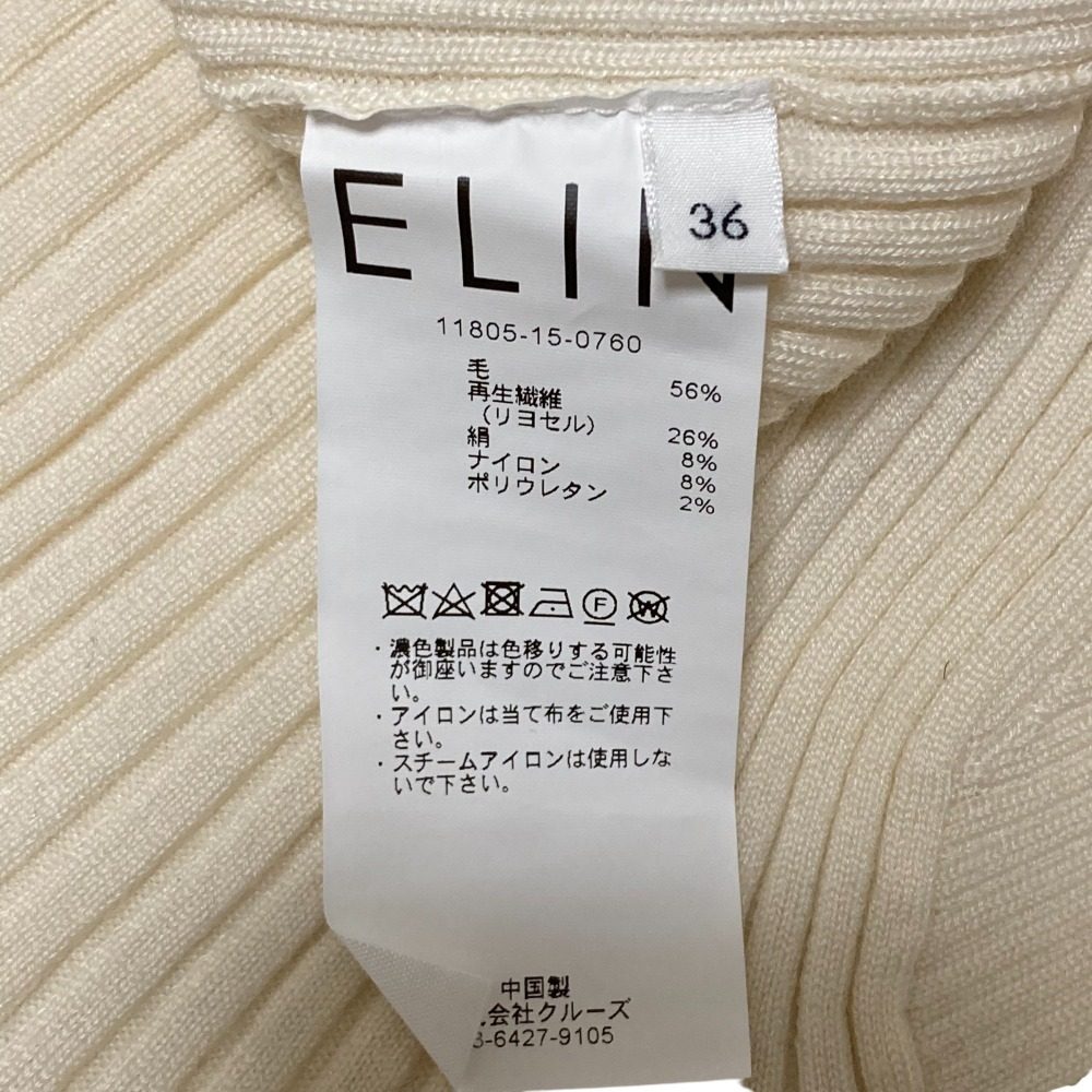 ELIN シルク ブレンド ハイ ネック ニット プルオーバー