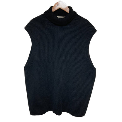 オーラリー WOOL RIB KNIT TURTLE NECK VEST ウールニットベスト