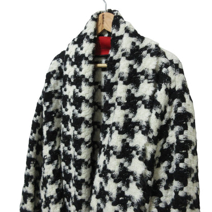 キャロライナヘレラ 千鳥柄ニットガウンコート
