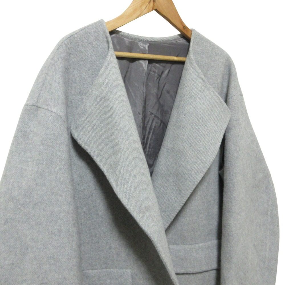 Maison Special PECOLAMB SUPER110's ノーカラー ロング コート