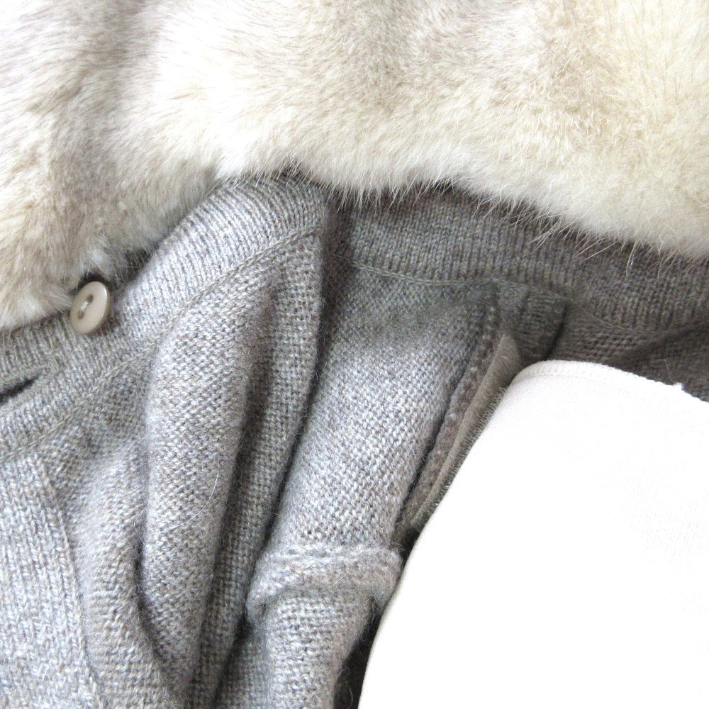 FOXEY ミンク ファー ピュア カシミア カーディガン