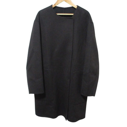 ICB カシミヤ ブレンド ウール ノーカラー コート