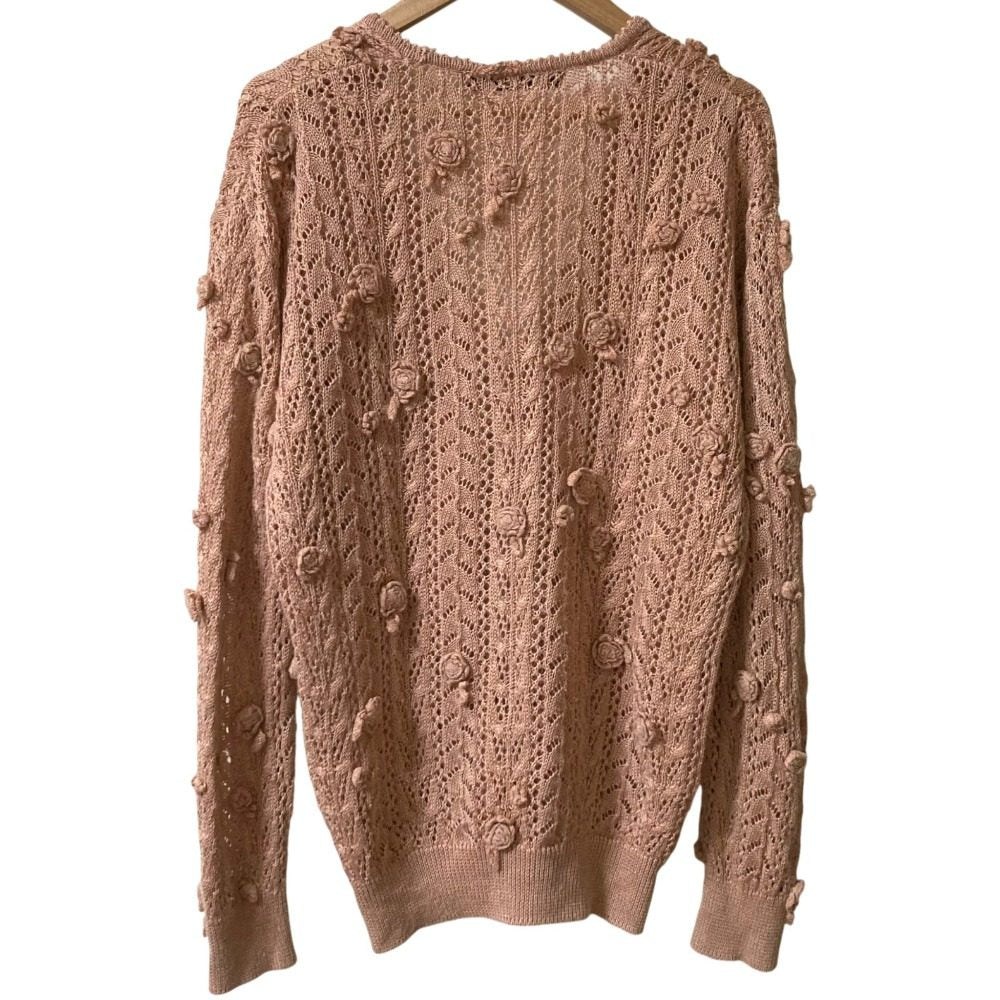 PINK HOUSE COLLECTION フラワーコサージュ カーディガン