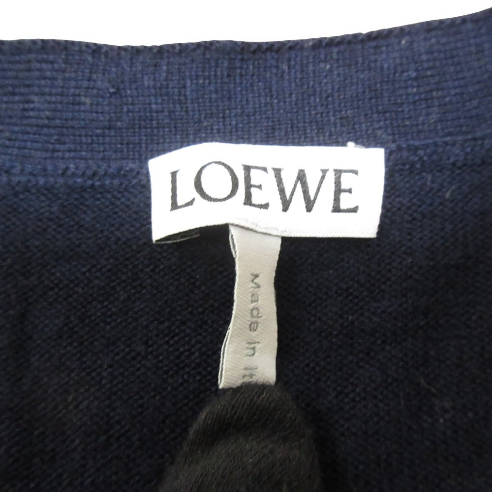 ロエベ アナグラム 刺繍 ウール ニット カーディガン