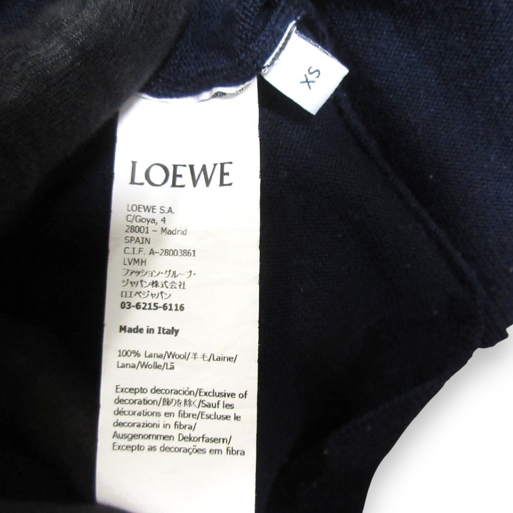 ロエベ アナグラム 刺繍 ウール ニット カーディガン