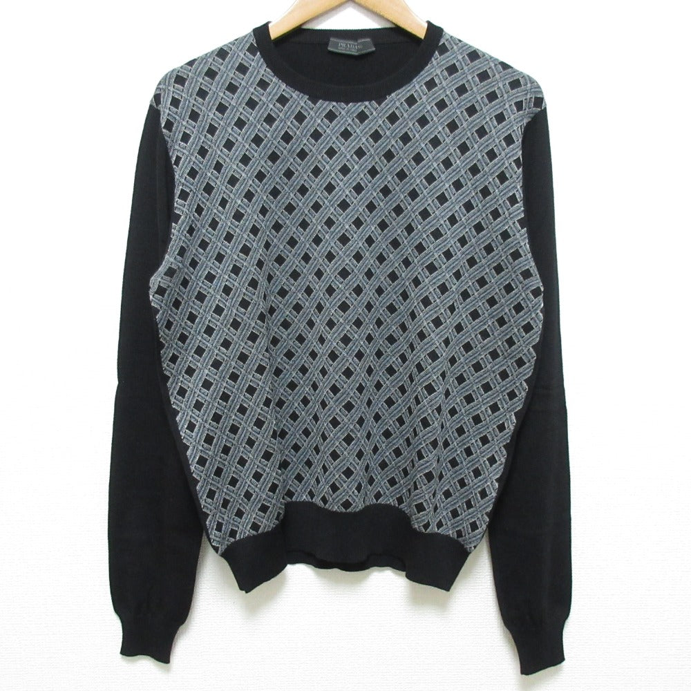 プラダ チェック ジャカード ウール セーター