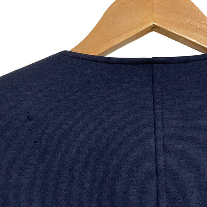 Rene ストレッチ ギャザー ノーカラー ジャケット 膝丈 スカート セットアップ