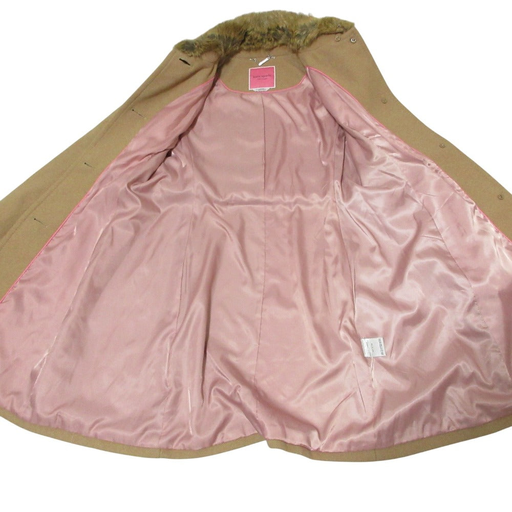 ケイト スペード ニューヨーク フェイク ファー ウール コート