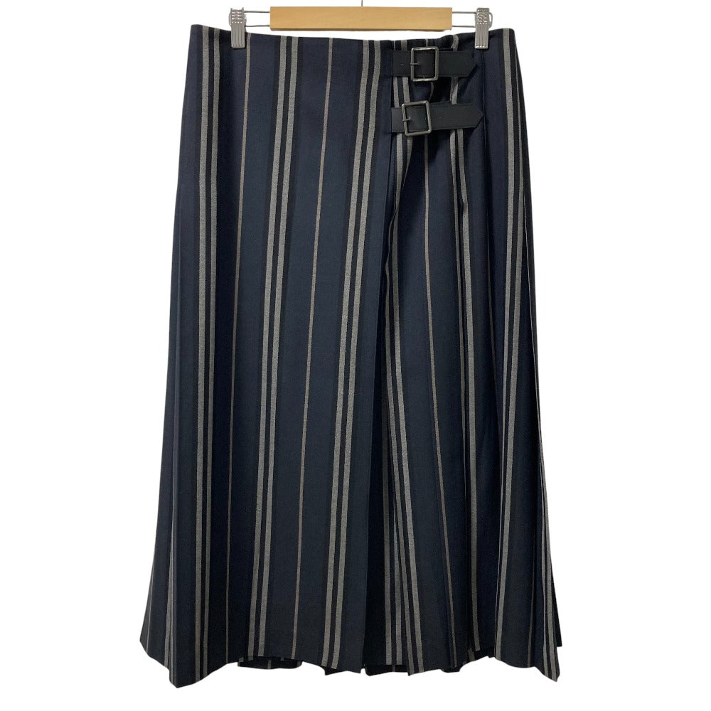バーバリー ロンドン ストライプ プリーツ キルト スカート