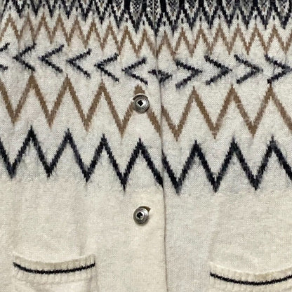 ＋81 BRANCA モヘヤブレンドノルディック柄ロングニットカーディガン