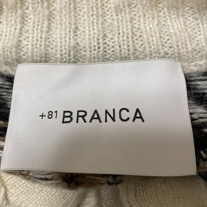 ＋81 BRANCA モヘヤブレンドノルディック柄ロングニットカーディガン