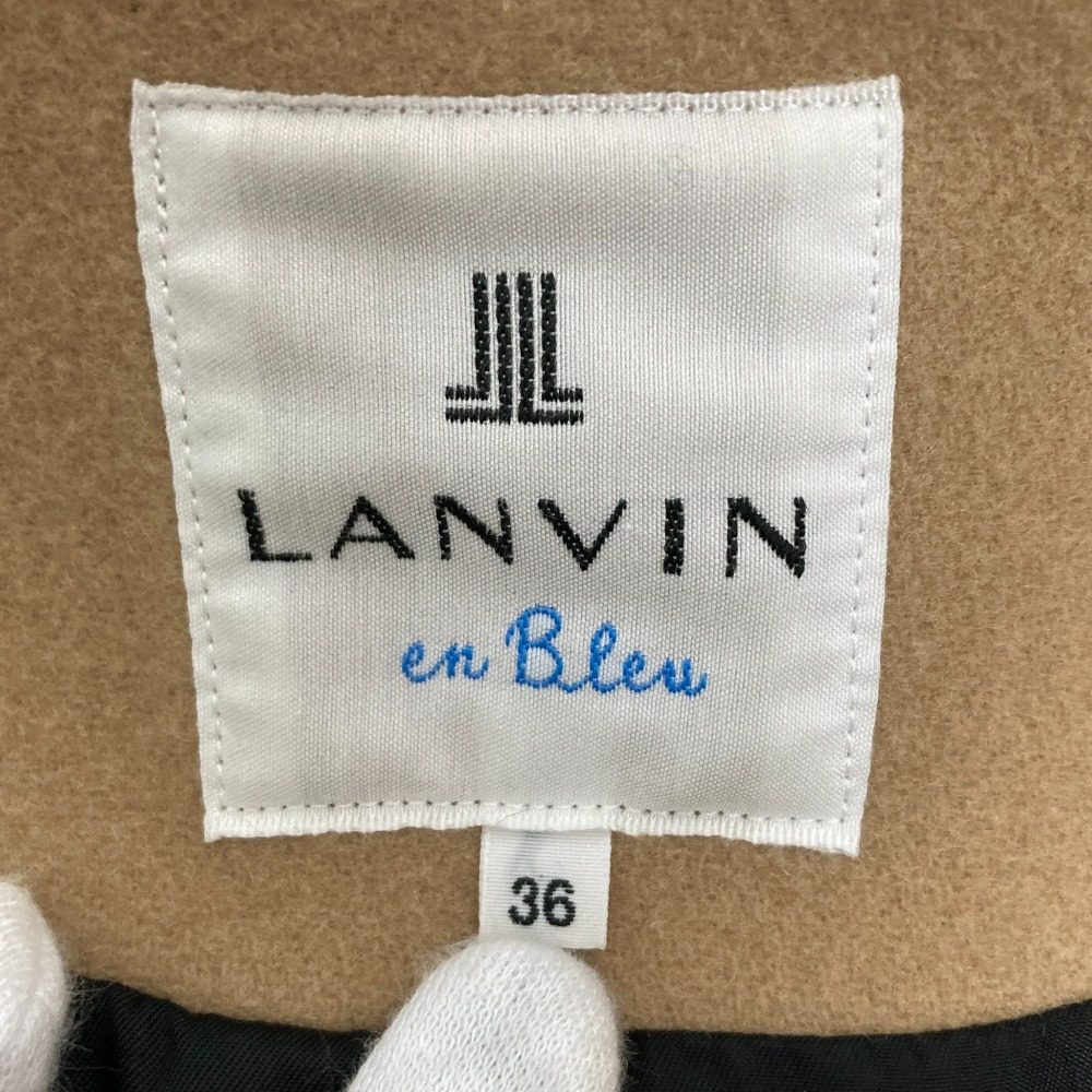 ランバンオンブルーリボンノーカラーコート