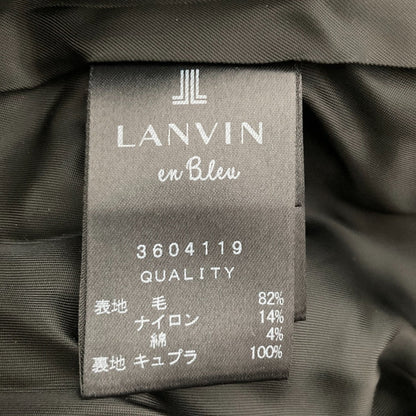 ランバンオンブルーリボンノーカラーコート