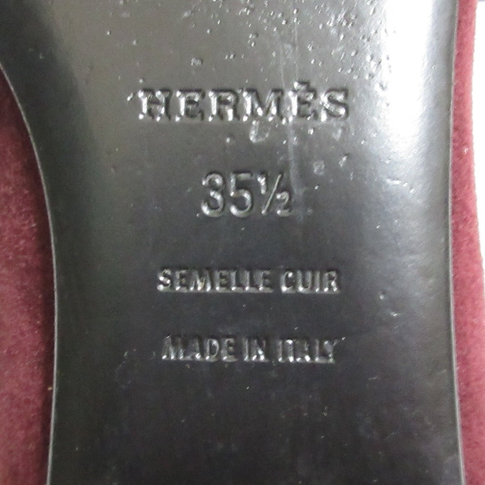 エルメス H フラットパンプス35 1/236.5 レザー パンプス