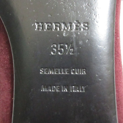 エルメス H フラットパンプス35 1/236.5 レザー パンプス