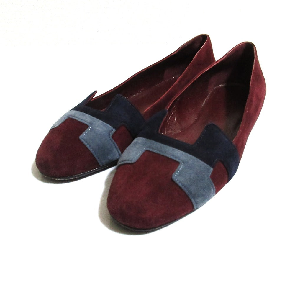 エルメス H フラットパンプス35 1/236.5 レザー パンプス