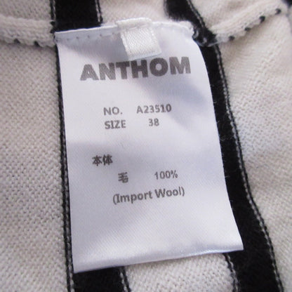 ANTHOM Vネックボーダーニットプルオーバー